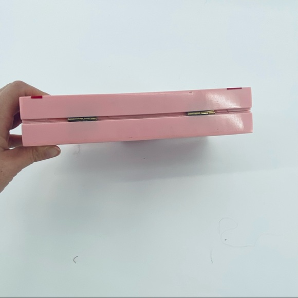 LULU Santa Hat Print Acrylic Box Purse With Crossbody Chain Pink OS NEW W/Tags - Picture 7 of 12